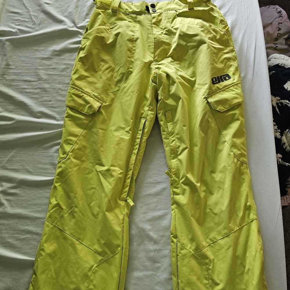 Highlighter green/yellow snow pants